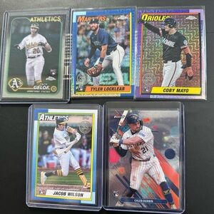 Selection of 20 Rookie and B chrome topps baseball cards; all 20 cards as shown